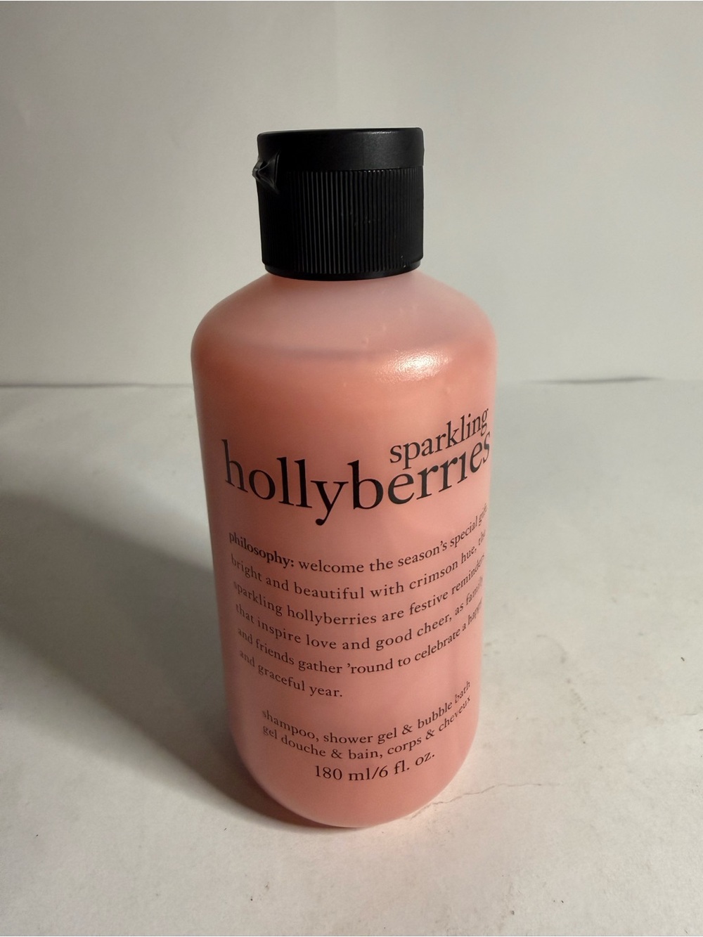 Philosophy sparkling hollyberries shampoo shower gel bubble bath 180ml/6oz